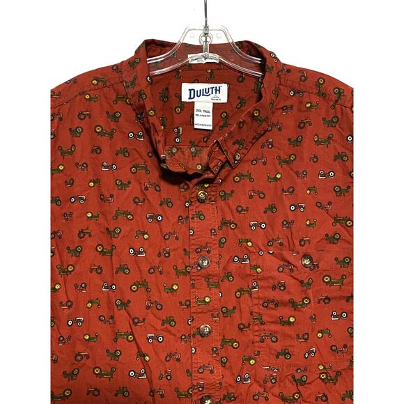 Duluth Trading Untucked Tractors Button Shirt Relaxed Fit 2XL Tall Farmer Camp - Picture 3 of 9